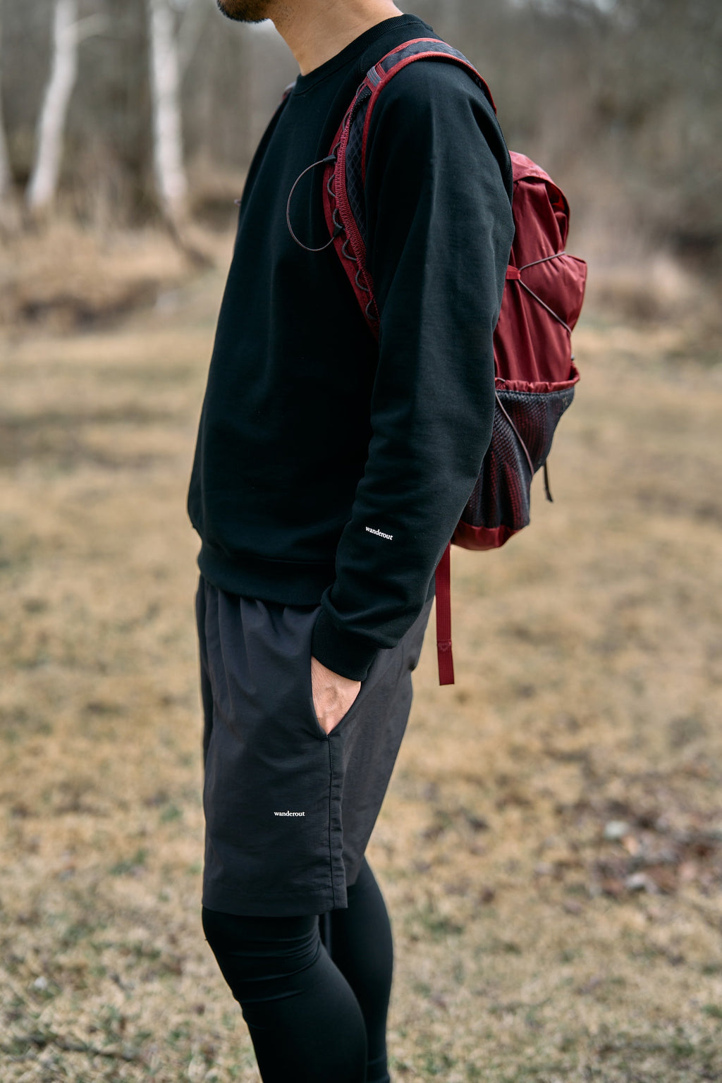 Wanderout / Lightweight Sweat Crewneck - Black