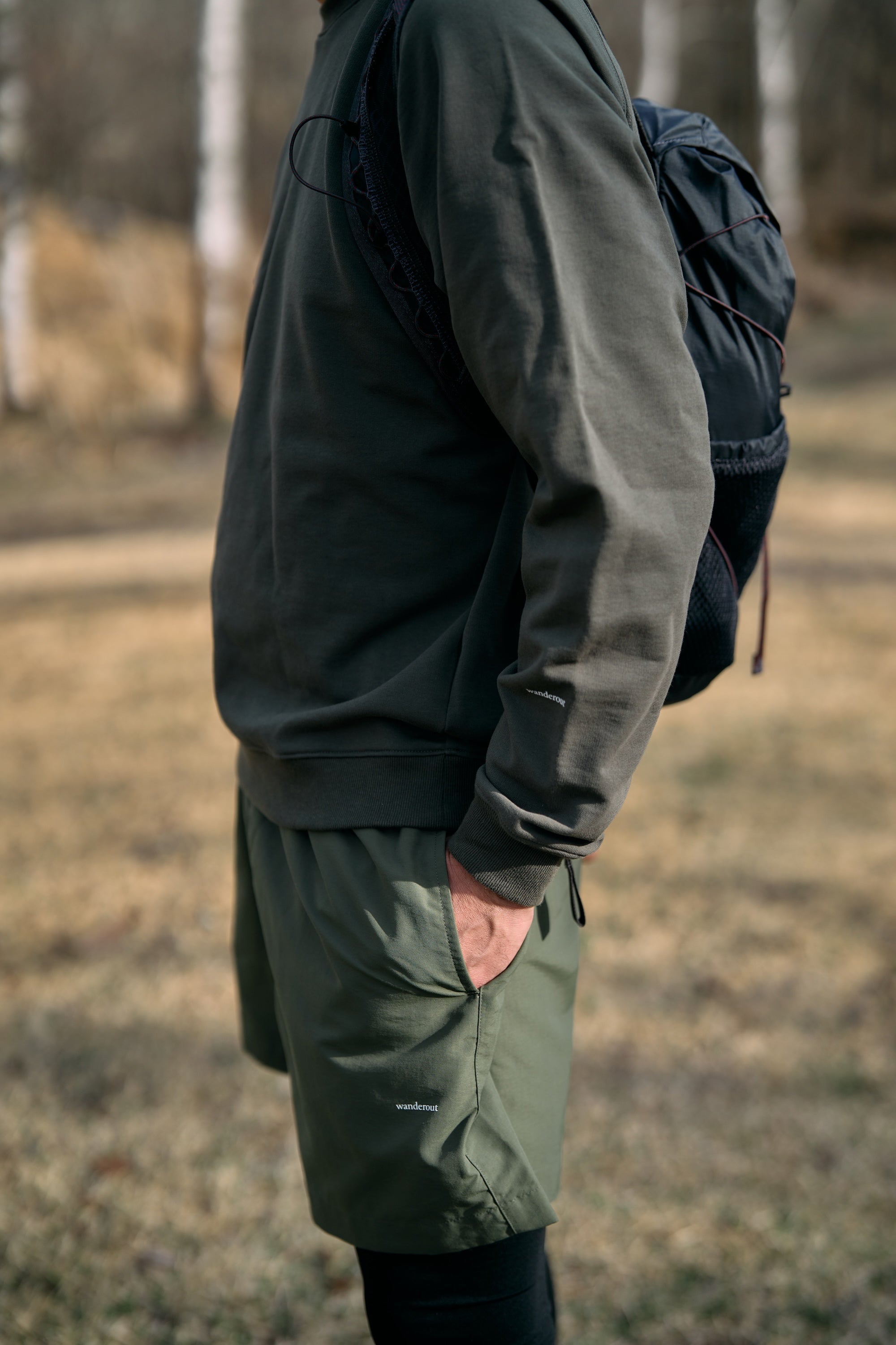 Wanderout / Lightweight Sweat Crewneck - Olive